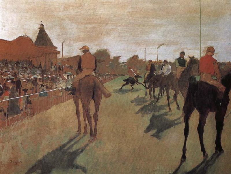 Edgar Degas a group of Racehorse Sweden oil painting art